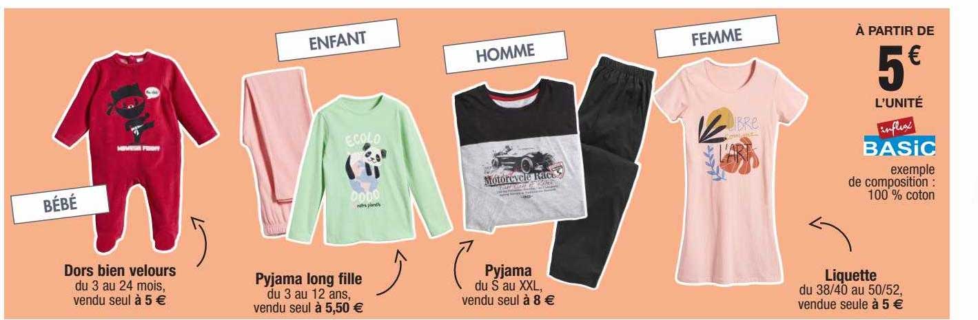 dors bien velours, pyjama long fille, pyjama, liquette influx basic