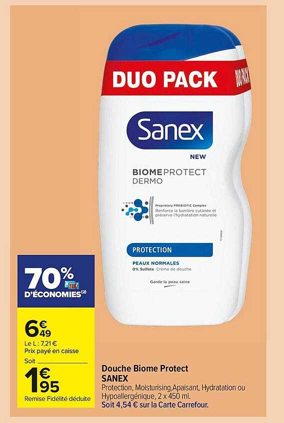 douche biome protect sanex