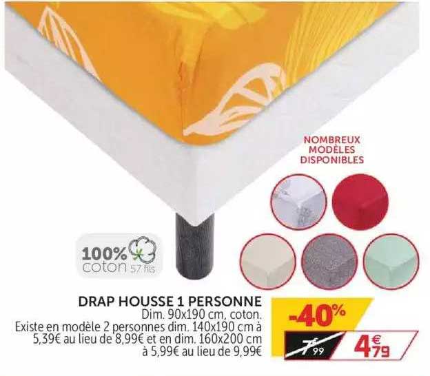 drap housse 1 personne