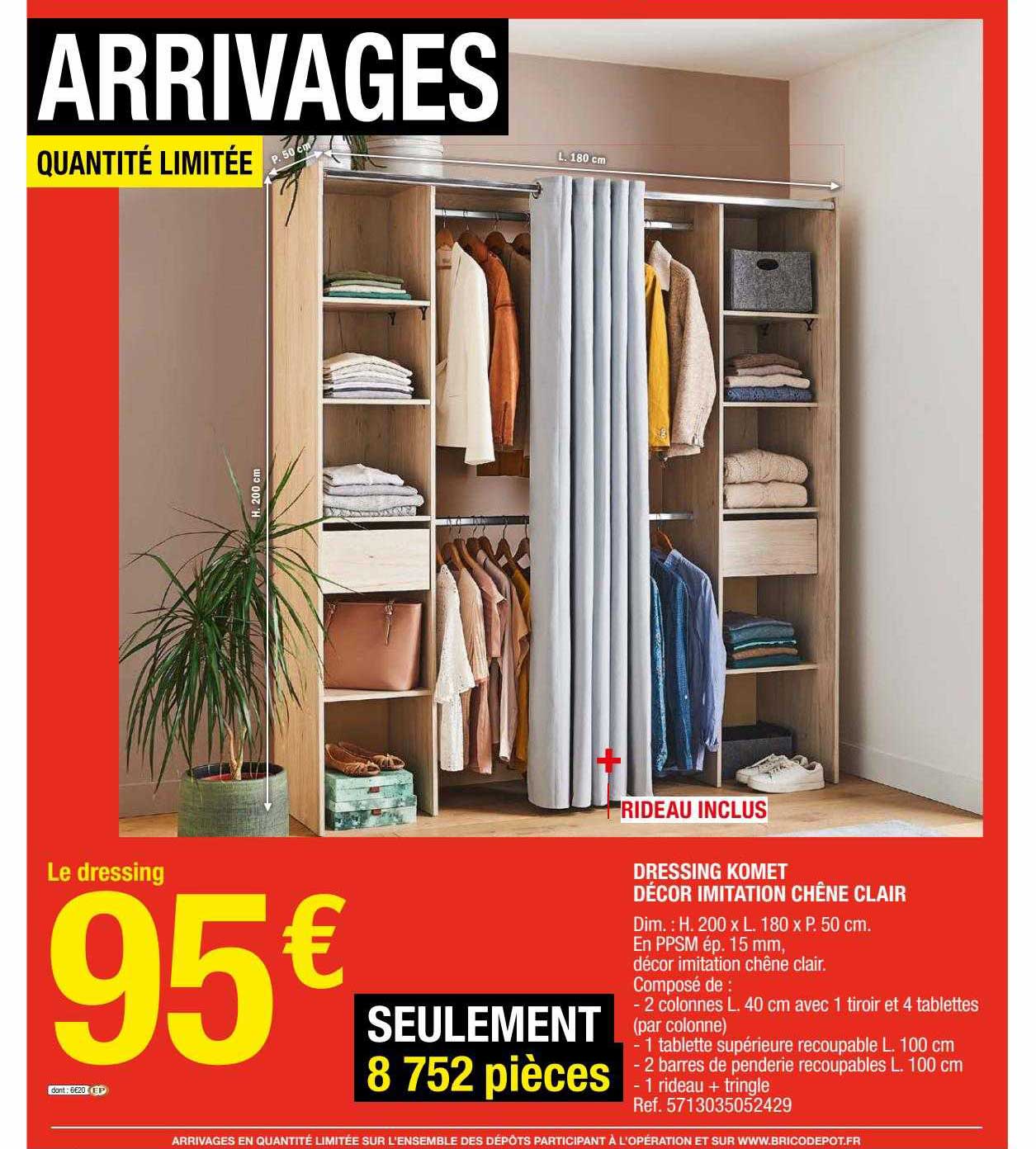 Dressing Komet Décor Imitation Chêne Clair