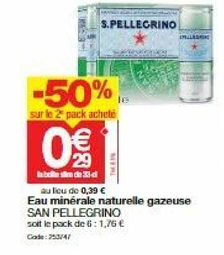 eau minérale naturelle gazeuse san pellegrino