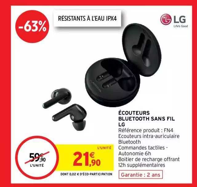 écouteurs Bluetooth Sans Fil Lg