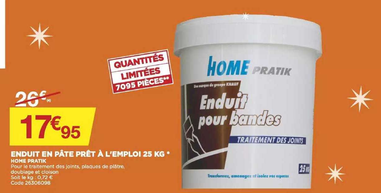 Enduit En Pâte Prêt à L'emploi 25 Kg