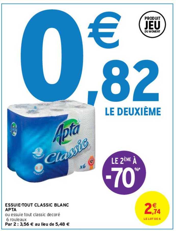 essuie-tout classic blanc apta