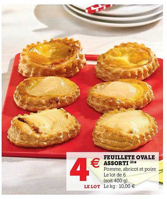 feuilleté ovale assorti
