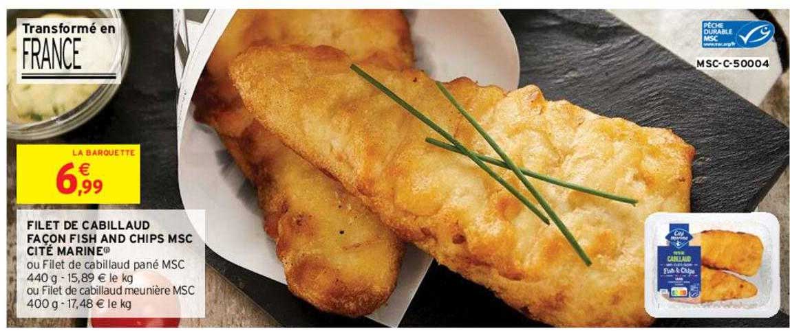 Filet De Cabillaud Façon Fish And Chips Msc Cité Marine