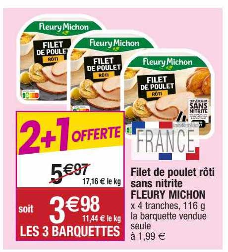 filet de poulet rôti sans nitrite fleury michon
