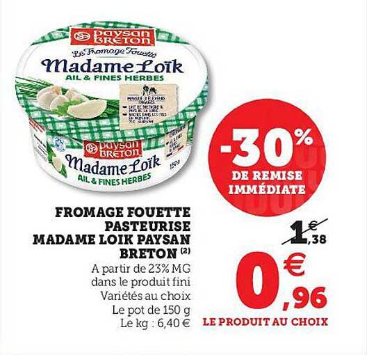 fromage fouetté pasteurisé madame loïk paysan breton
