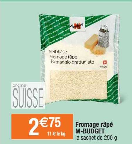 fromage râpé m-budget