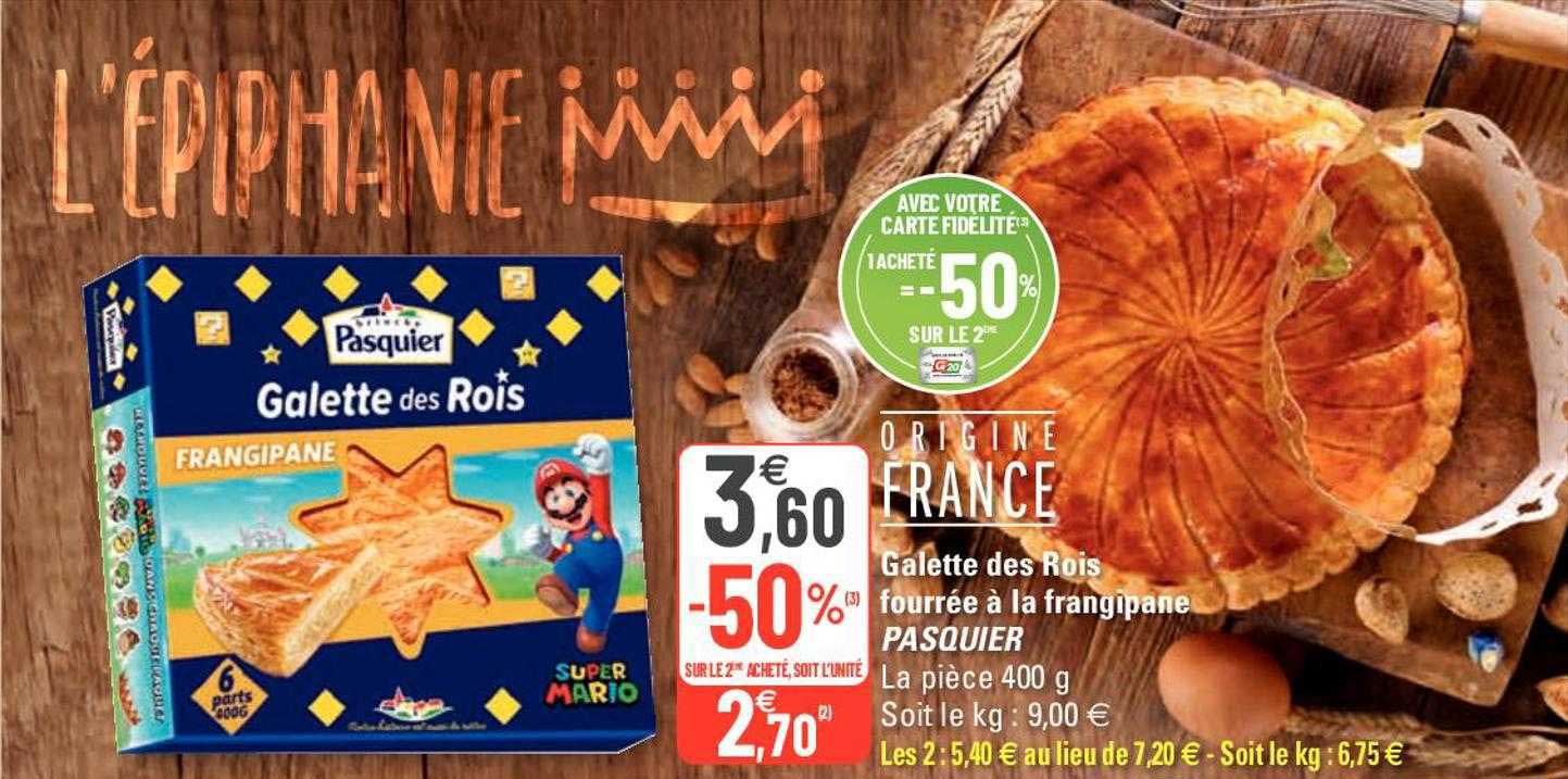 galette des rois fourrée à la frangipane pasquier