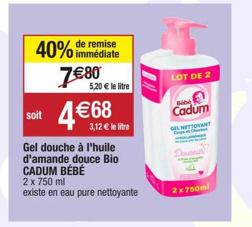 Gel Douche à L'huile D'amande Douce Bio Cadum Bébé
