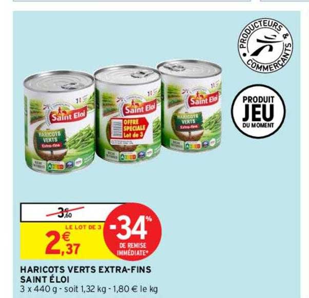haricots verts extra-fins saint éloi