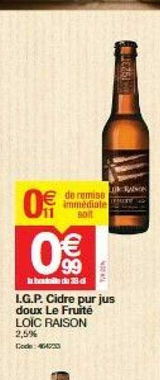 i.g.p. cidre pur jus doux le fruité loïc raison