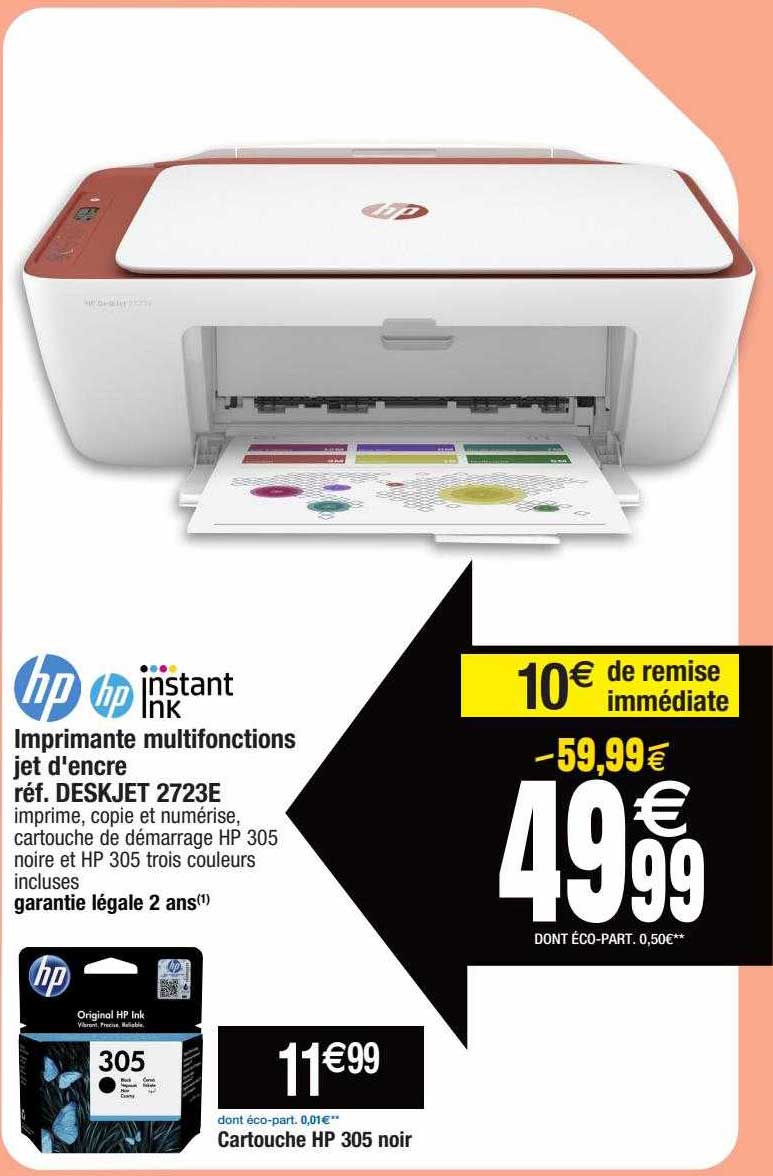 imprimante multifonctions jet d'encre deskjet 2723e hp