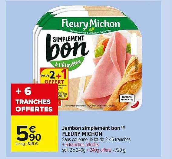 Jambon Simplement Bon Fleury Michon