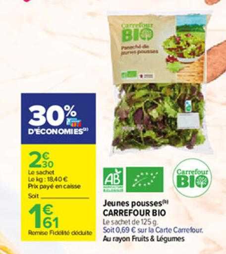 jeunes pousses carrefour bio