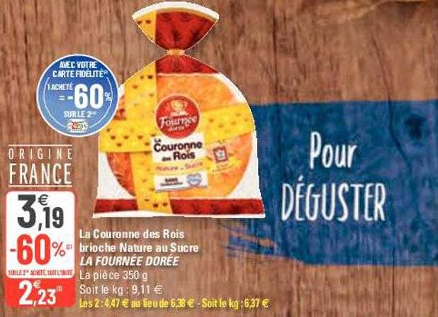 la couronne des rois brioche nature au sucre la fournée dorée