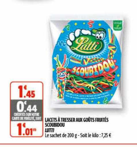 lacets à tresser aux goûts fruités scoubidou lutti