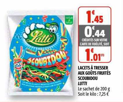 lacets à tresser aux goûts fruités scoubidou lutti