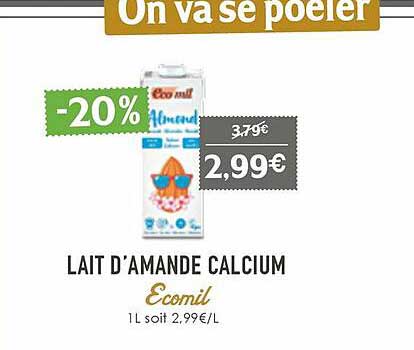 lait d'amande calcium ecomil