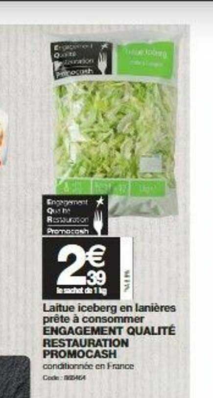 laitue iceberg en lanières prête à consommer engagement qualité restauration promocash