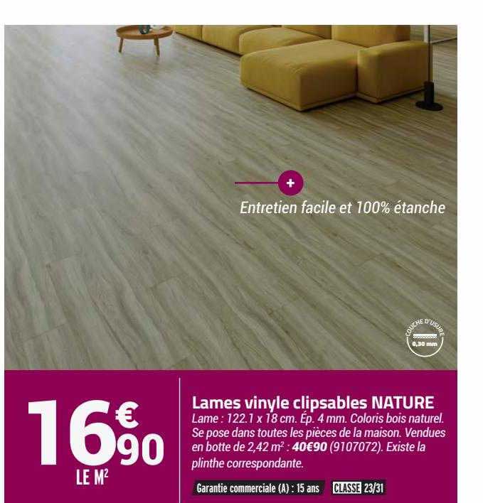 lames vinyle clipsables nature
