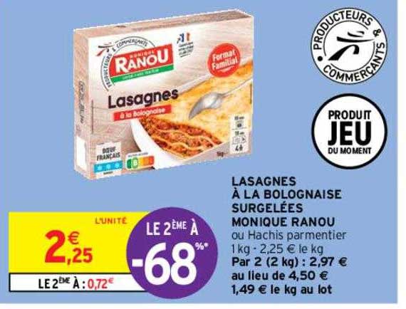 lasagnes à la bolognaise surgelées monique ranou