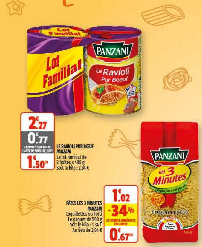 le ravioli pur boeuf panzani, pâtes les 3 minutes panzani