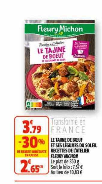 le tajine de boeuf et ses légumes du soleil recettes de l'atelier fleury michon