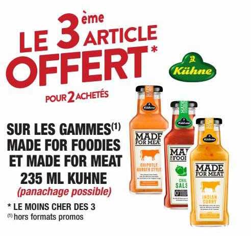 les gammes made for foodies et made for meat 235 ml kühne