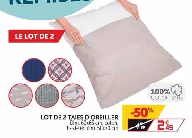 lot de 2 taies d'oreiller