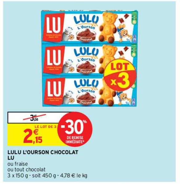 Lulu L'ourson Chocolat Lu