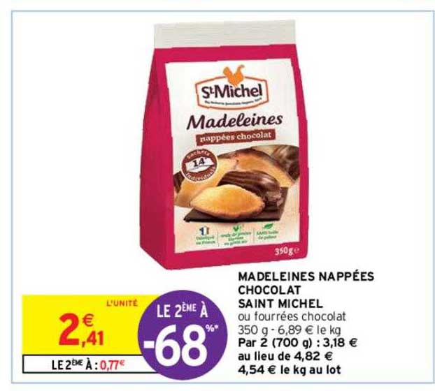 madeleines nappées chocolat saint michel