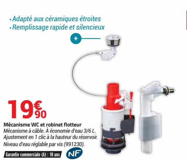 mécanisme wc et robinet flotteur
