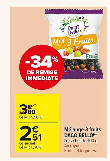 mélange 3 fruits daco bello