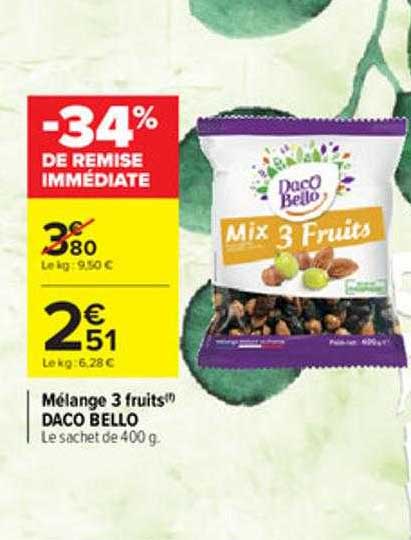 mélange 3 fruits daco bello