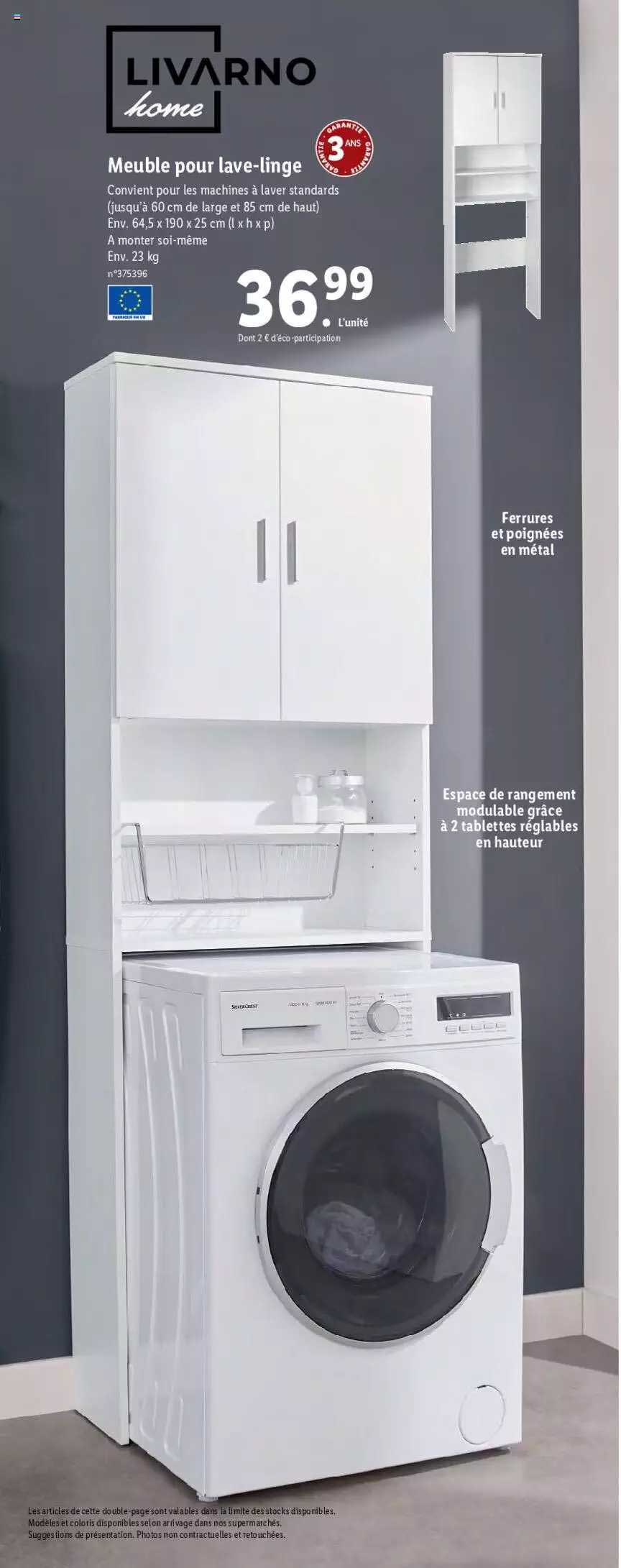 meuble pour lave-linge livarno