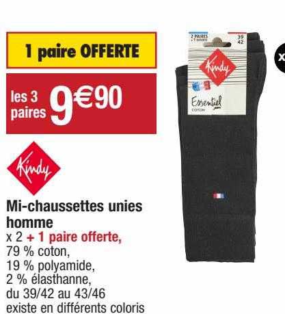 mi-chaussettes unies kindy