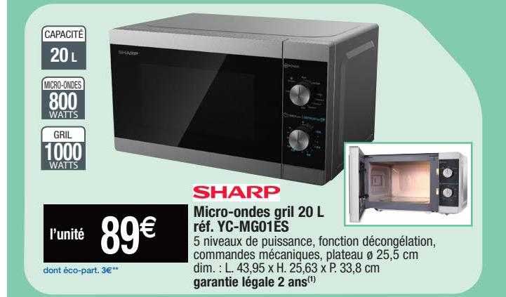 micro-ondes gril 20 l sharp
