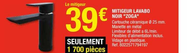 Mitigeur Lavabo Noir "zoga"