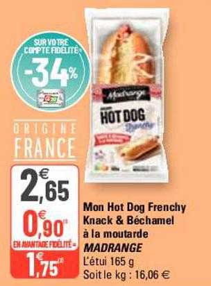 mon hot dog frenchy knack & béchamel à la moutarde madrange