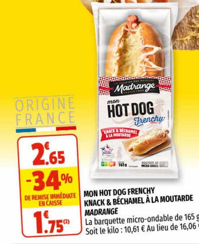 mon hot dog frenchy knack & béchamel à la moutarde madrange