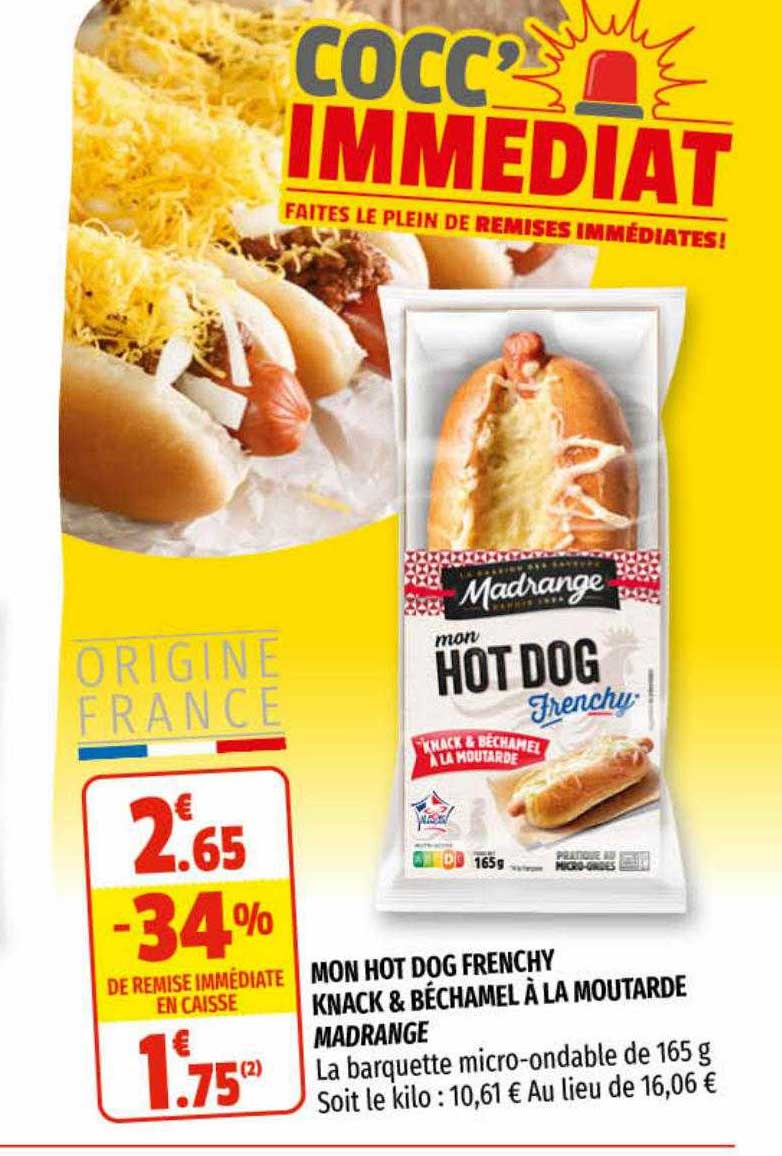 mon hot dog frenchy knack & béchamel à la moutarde madrange