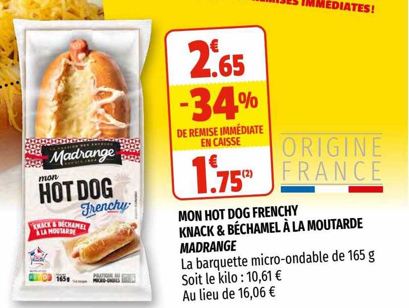 mon hot dog frenchy knack & béchamel à la moutarde madrange