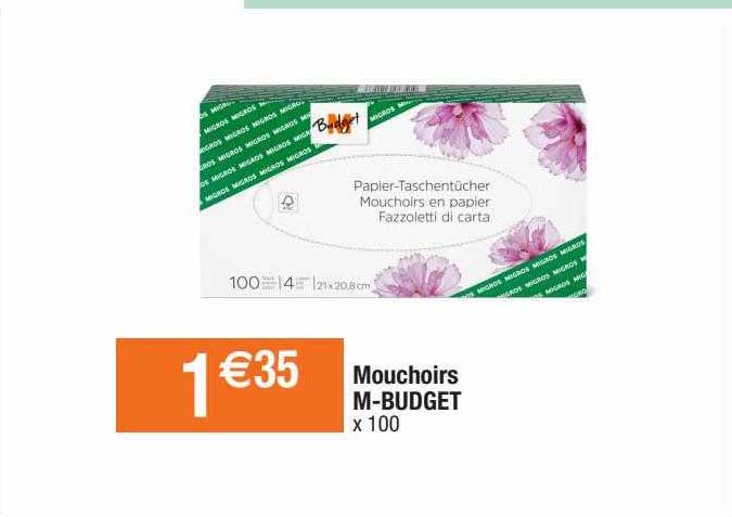 mouchoirs m-budget