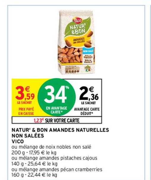 natur' & bon amandes naturelles non salées vico