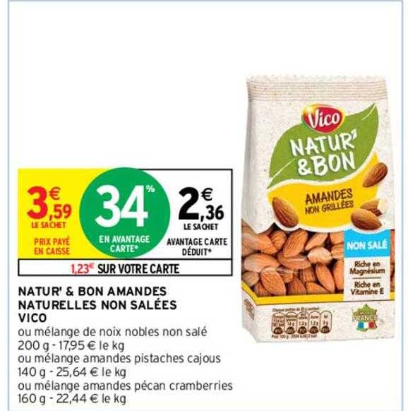 natur' & bon amandes naturelles non salées vico