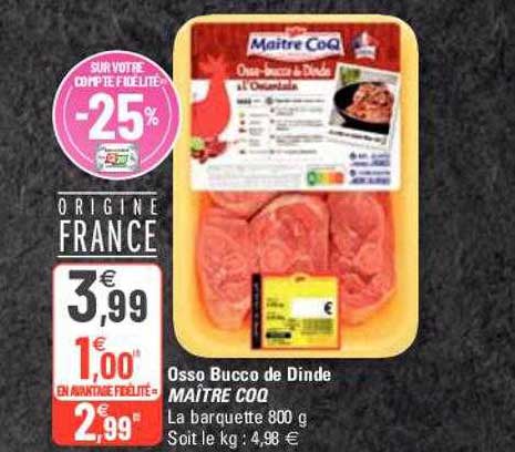 osso bucco de dinde maître coq