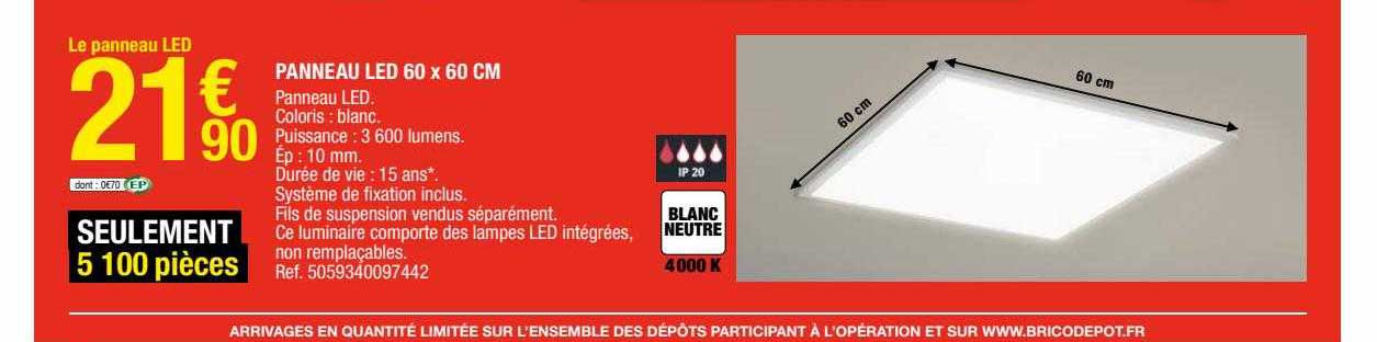 Panneau Led 60 X 60 Cm
