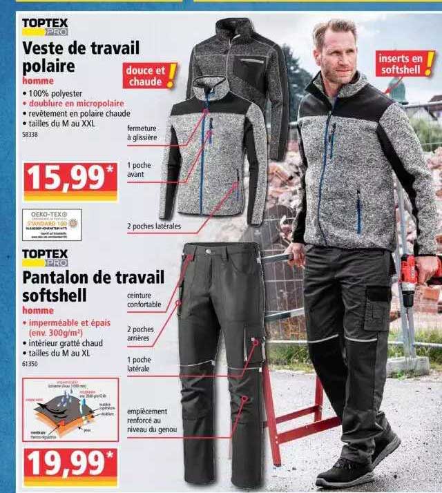 Pantalon De Travail Softshell Toptex Pro